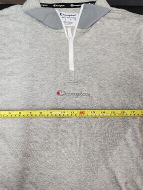 Champion Light Gray Half-Zip Pullover with Embroidered Logo